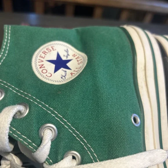 Green High Top Converse Chuck Taylor Sneakers Size Men's 9 Womens 11 VERY CLEAN - Picture 6 of 10